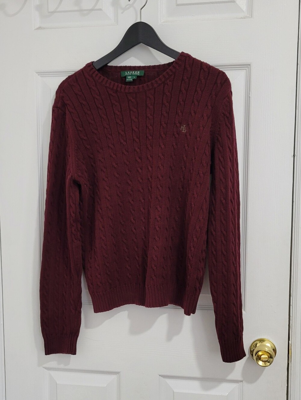 Lauren Ralph Lauren  Women  Cable Crewneck Sweater - Burgundy